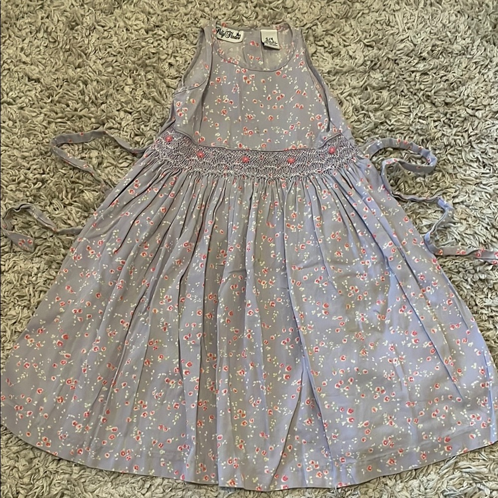 Vintage Polly Flinders Purple Floral Dress, Size 4